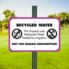 Mounted Horizontal Not For Human Consumption Recycled Water Sign