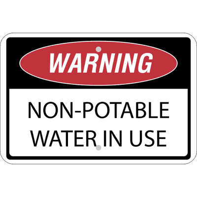 Horizontal Non-Potable Water Warning Sign