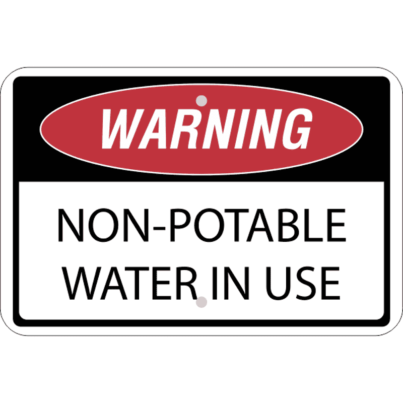 Horizontal Non-Potable Water Warning Sign