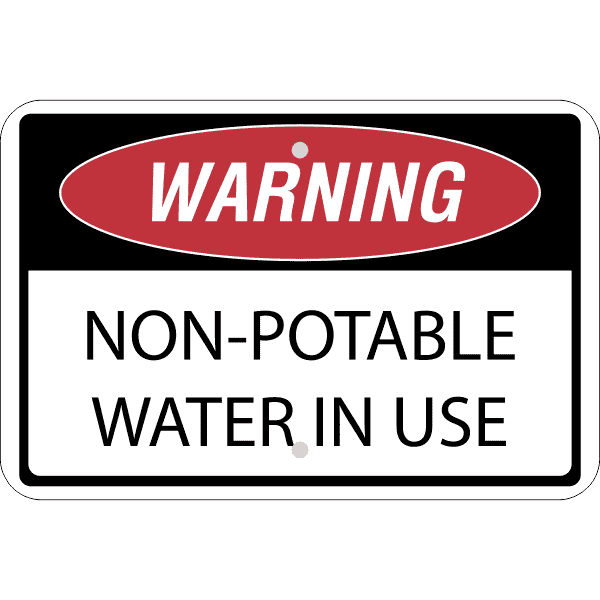 Horizontal Non-Potable Water Warning Sign