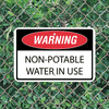 Mounted Horizontal Non-Potable Water Warning Sign