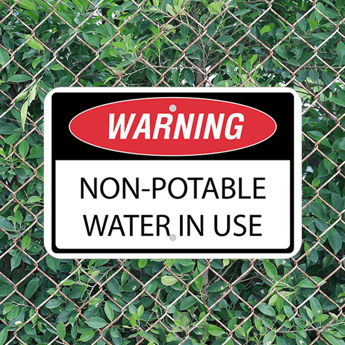 Mounted Horizontal Non-Potable Water Warning Sign