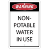 Vertical Non-Potable Water Warning Sign
