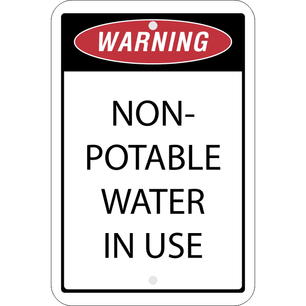 Vertical Non-Potable Water Warning Sign