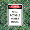 Mounted Vertical Non-Potable Water Warning Sign