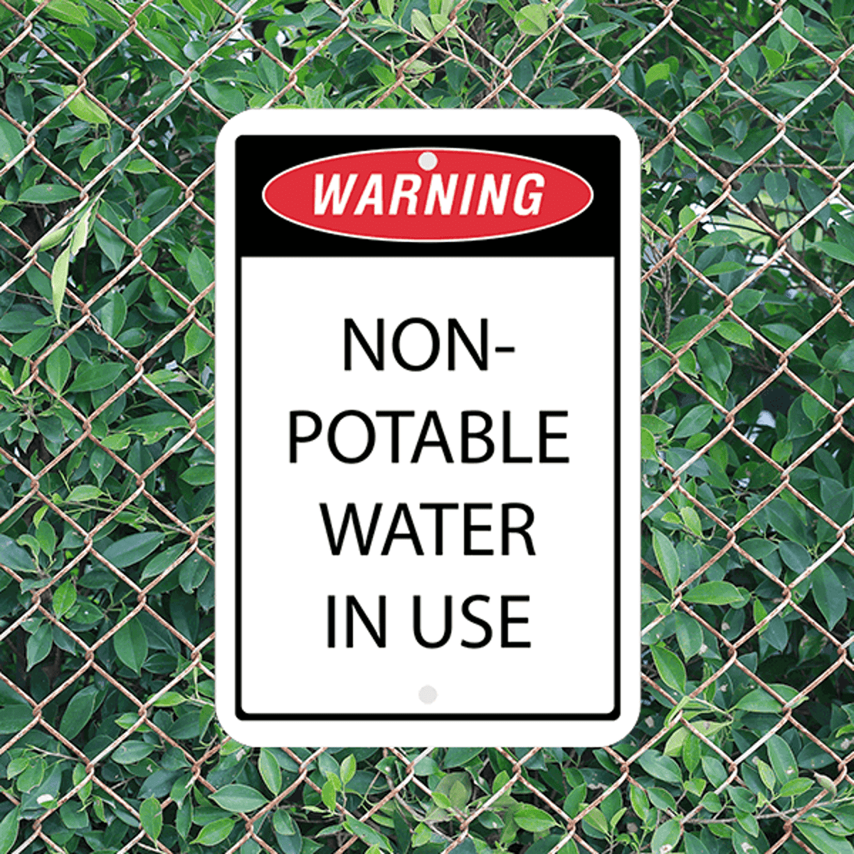 Mounted Vertical Non-Potable Water Warning Sign