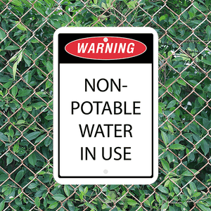 Mounted Vertical Non-Potable Water Warning Sign