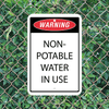 Mounted Vertical Non-Potable Water Warning Sign