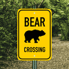 Mounted Vertical Bear Crossing Sign