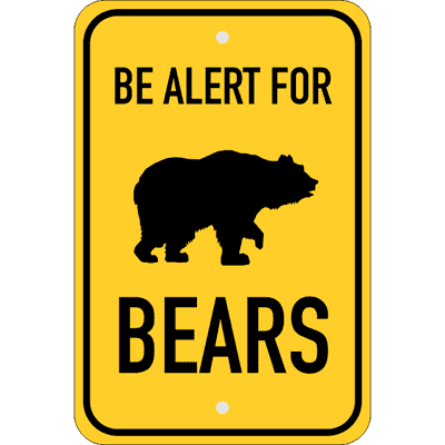 Vertical Alert For Bears Sign