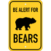 Vertical Alert For Bears Sign