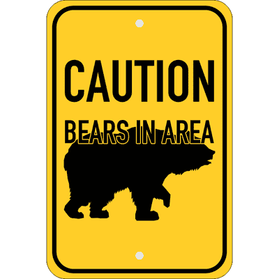Vertical Bears In Area Sign