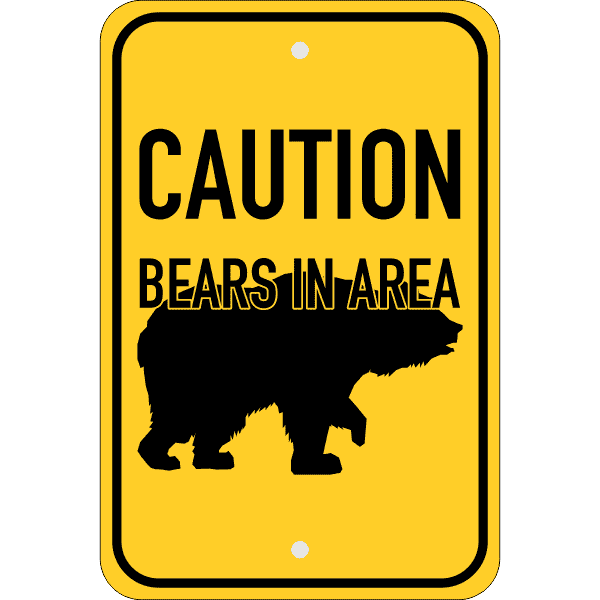 Vertical Bears In Area Sign