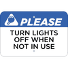 Horizontal Lights Off Conserve Energy Sign
