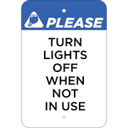 Vertical Lights Off Conserve Energy Sign