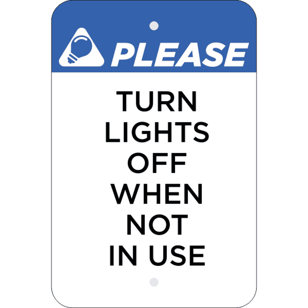 Vertical Lights Off Conserve Energy Sign