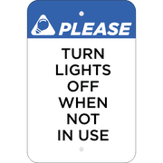 Vertical Lights Off Conserve Energy Sign