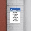 Mounted Vertical Lights Off Conserve Energy Sign