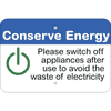 Horizontal Appliances Off Conserve Energy Sign
