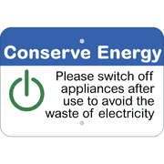 Horizontal Appliances Off Conserve Energy Sign