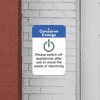 Mounted Vertical Appliances Off Conserve Energy Sign