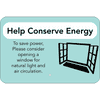 Horizontal Open Window Conserve Energy Sign