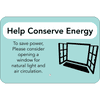 Horizontal Open Window Conserve Energy Sign
