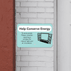 Mounted Horizontal Open Window Conserve Energy Sign