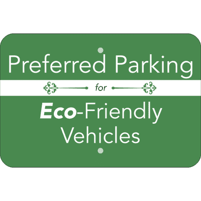Horizontal Eco Parking Conserve Sign