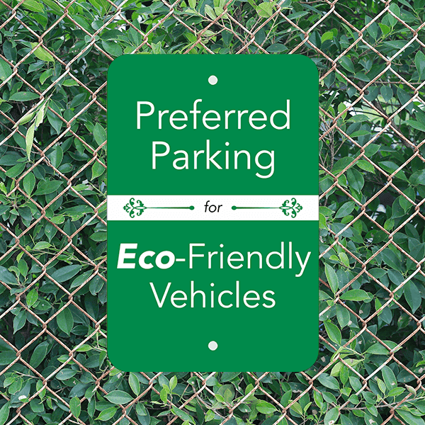 Mounted Vertical Eco Parking Conserve Sign