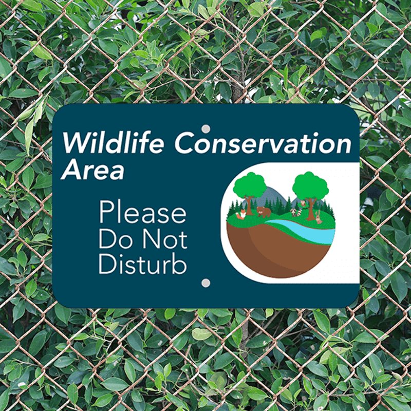 Mounted Horizontal Wildlife Conservation Sign