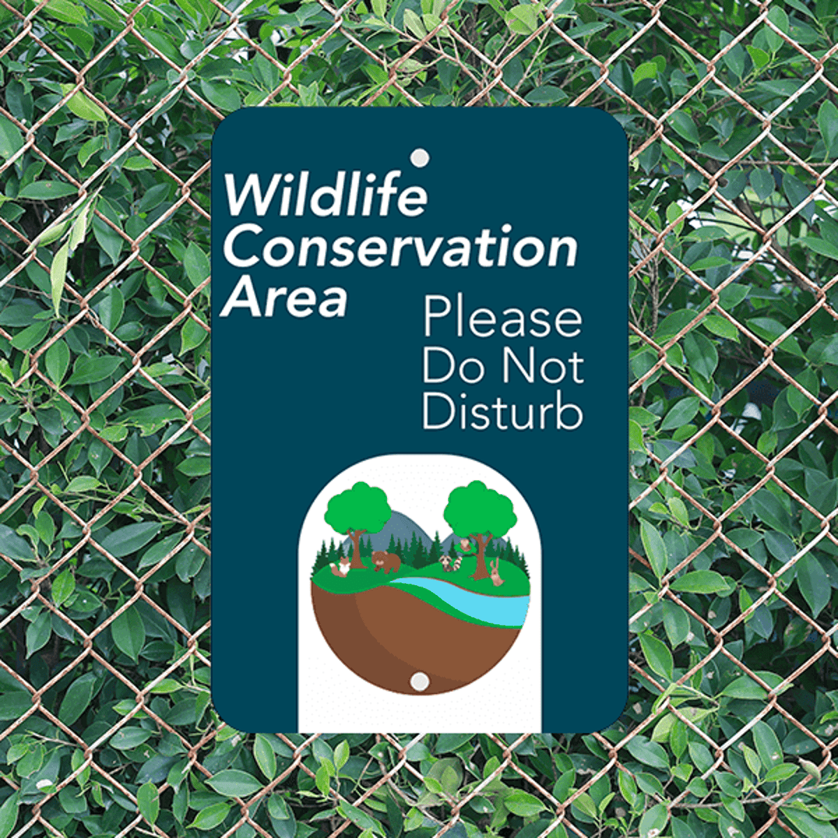 Mounted Vertical Wildlife Conservation Sign