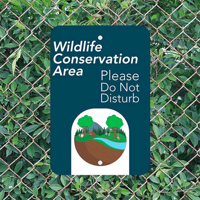 Mounted Vertical Wildlife Conservation Sign
