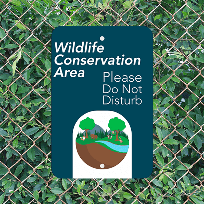 Mounted Vertical Wildlife Conservation Sign