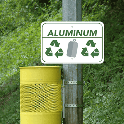 Horizontal Aluminum Recycling Sign - alternate view