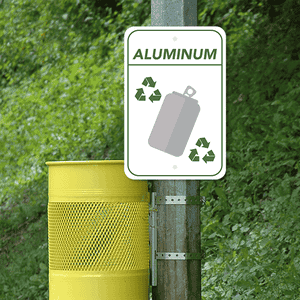 Mounted Vertical Aluminum Recycling Sign