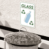 Mounted Vertical Glass Recycling Sign