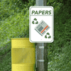 Mounted Vertical Paper Recycling Sign