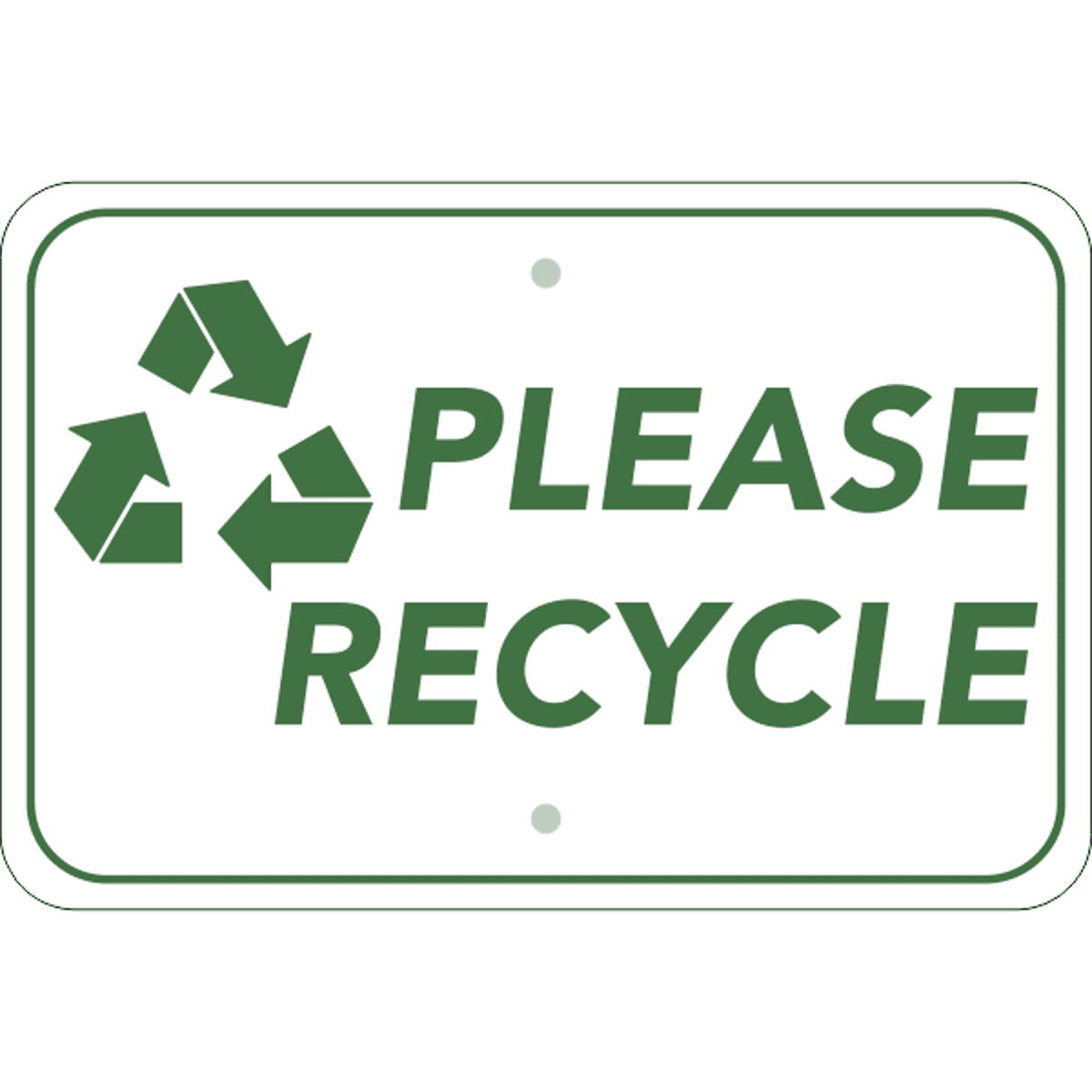 Horizontal Please Recycle Sign
