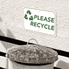 Mounted Horizontal Please Recycle Sign