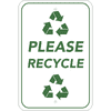 Vertical Please Recycle Sign