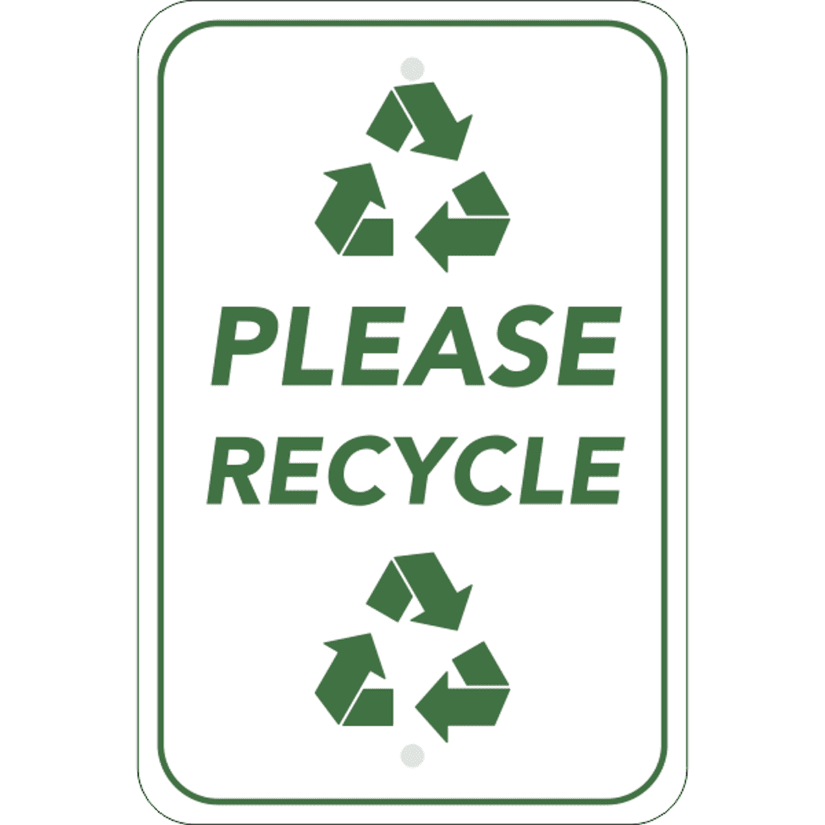 Vertical Please Recycle Sign
