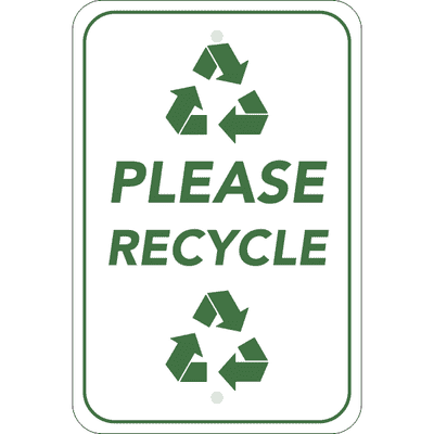 Vertical Please Recycle Sign