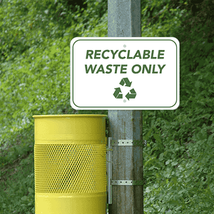 Mounted Horizontal Recycle Only Sign