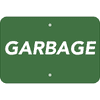 Horizontal Green Garbage Sign