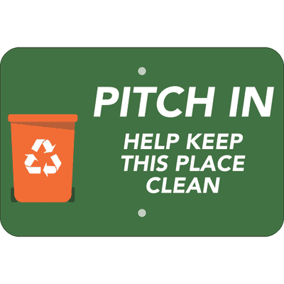 Horizontal Pitch In Recycling Sign
