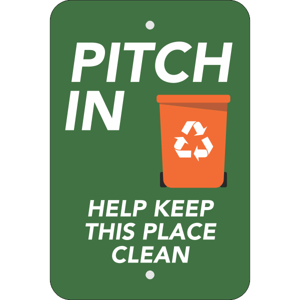 Vertical Pitch In Recycling Sign