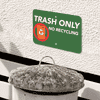 Mounted Horizontal Trash Only No Recycle Sign