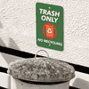 Mounted Vertical Trash Only No Recycle Sign