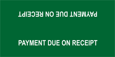 Payment Due Tent Sign - alternate view
